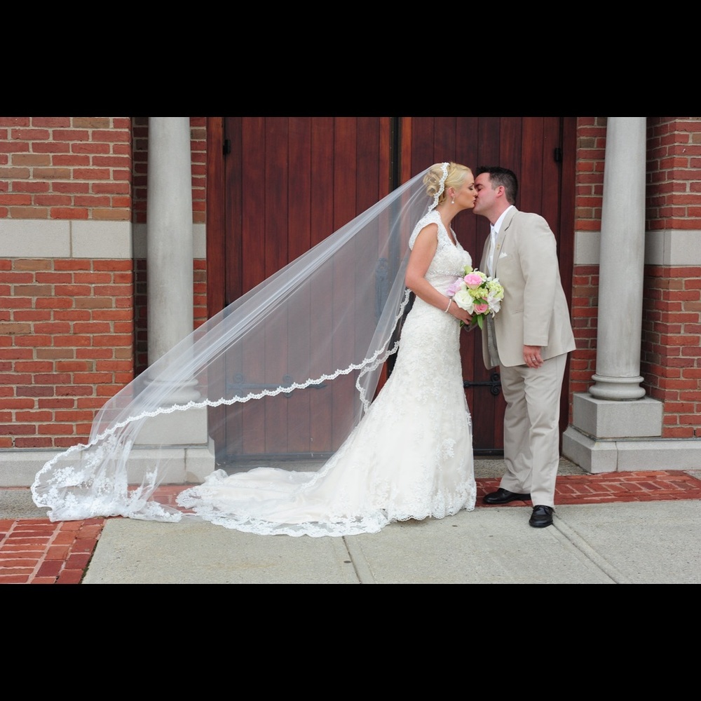 Cathedral Priscilla Veil Italian hand sewn lace